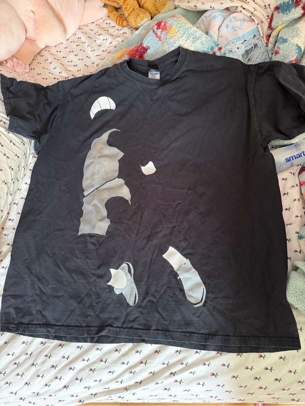 Jordan Black Short-Sleeve Tee with Silver Graphic
